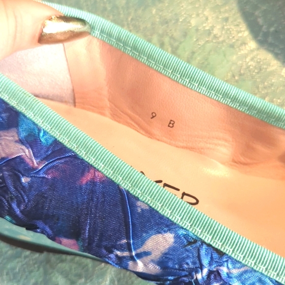 New Paul Mayer Attitudes sz 9 Tie-Dye Aqua Wedge Heels - Unique and Comfortable - Picture 2 of 5